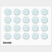Sticker Rond Initiales de Mariage de cire Faux Lt Blue ID968 (Feuille)