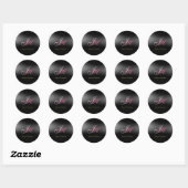 Sticker Rond Initiales de monogramme gris noir Simple (Feuille)