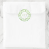 Sticker Rond Initiales de noeud celtique - Jade (Sac)