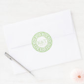 Sticker Rond Initiales de noeud celtique - Jade (Enveloppe)