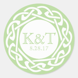 Sticker Rond Initiales de noeud celtique - Jade