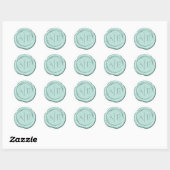 Sticker Rond Initiales du Mariage de cire Faux ID477 (Feuille)