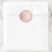 Sticker Rond Initiales en or rose monogramme parties scintillan (Sac)