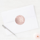 Sticker Rond Initiales en or rose monogramme parties scintillan (Enveloppe)