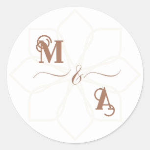 Sticker Rond Initiales en terre cuite minimes chic