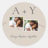 Sticker Rond Initiales et scénario connectés (Devant)