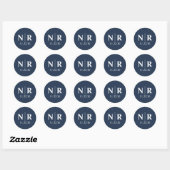 Sticker Rond Initiales mariage Monogramme Et Groom (Feuille)