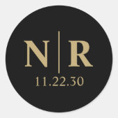 Sticker Rond Initiales mariage Monogramme Et Groom (Devant)