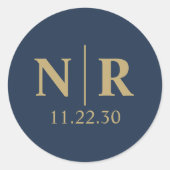 Sticker Rond Initiales mariage Monogramme Et Groom (Devant)