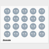Sticker Rond Initiales mariage Monogramme Et Groom (Feuille)