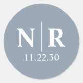 Sticker Rond Initiales mariage Monogramme Et Groom (Devant)