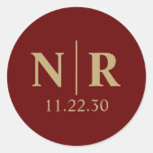 Sticker Rond Initiales mariage Monogramme Et Groom (Devant)