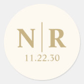 Sticker Rond Initiales mariage Monogramme Et Groom (Devant)