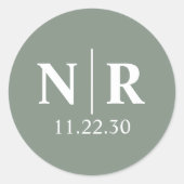 Sticker Rond Initiales mariage Monogramme Et Groom (Devant)