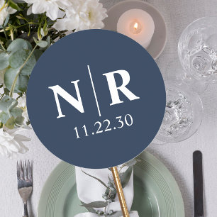 Sticker Rond Initiales mariage Monogramme Et Groom