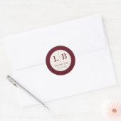 Sticker Rond Initiales Marron Élégantes (Enveloppe)