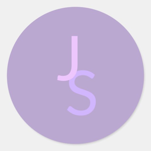 Sticker Rond Initiales monogrammes à chevauchement moderne | Po (Devant)