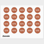 Sticker Rond Initiales monogrammes minimalistes Mariage en terr (Feuille)