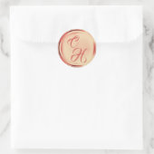 Sticker Rond Initiales personnalisées Sceau de cire en terre cu (Sac)