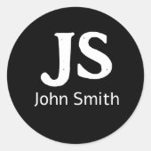 Sticker Rond Initiales personnelles personnalisables (Devant)