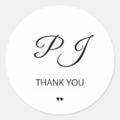Sticker Rond Initiales simples monogrammes merci mariage (Devant)