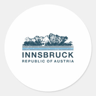 Sticker Rond Innsbruck Autriche Montagnes Autrichien Ski Vintag