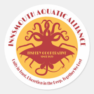 Sticker Rond Innsmouth Aquatic Alliance Fisherman Union