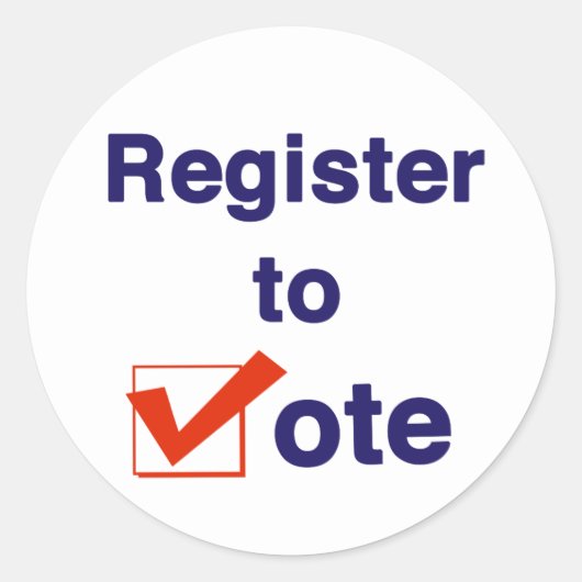 Sticker Rond Inscrivez-Vous Au Vote 2026 (Devant)