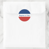 Sticker Rond Inscrivez-vous pour voter Red White and Blue Strip (Sac)