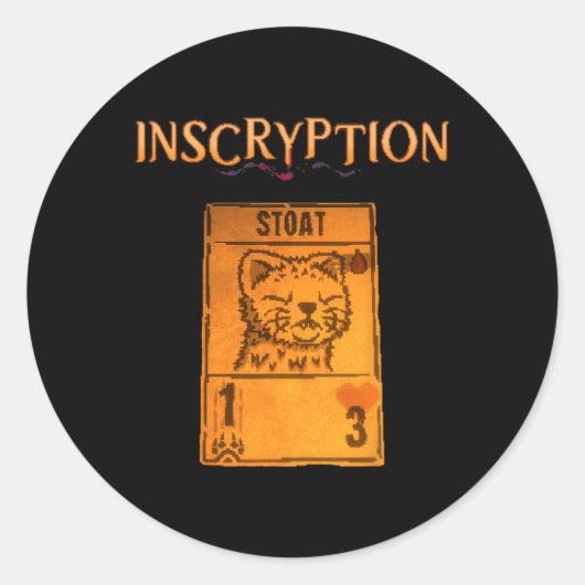Sticker Rond Inscryption Psychologique Stoad Card Jeu Hallowee (Devant)