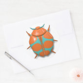 Sticker Rond insecte insecte insecte joli orange turquoise (Enveloppe)