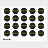 Sticker Rond Insécurité drôle de garde jaune (Feuille)