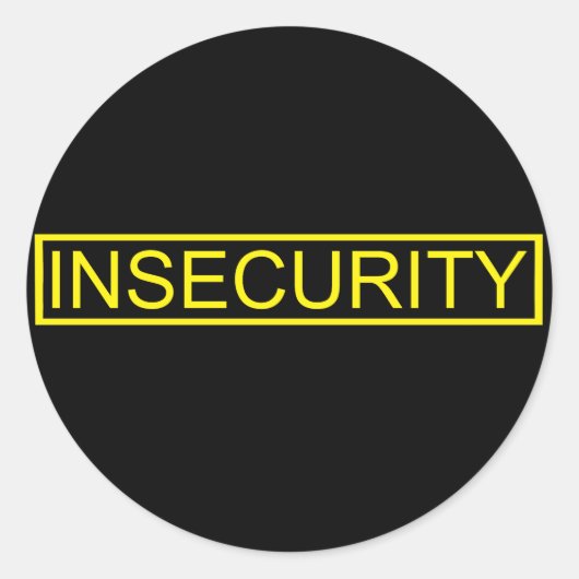 Sticker Rond Insécurité drôle de garde jaune (Devant)