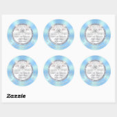 Sticker Rond Inséparable Bleu Blanc Argent Mariage Favoriser St (Feuille)