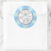 Sticker Rond Inséparable Bleu Blanc Argent Mariage Favoriser St (Sac)