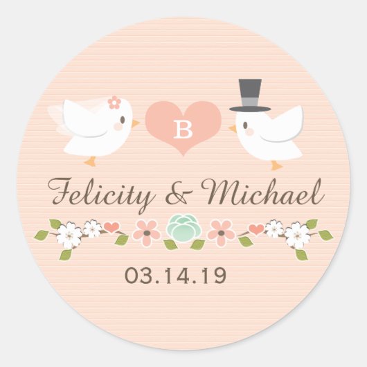 STICKER ROND INSÉPARABLE BLUSH MONOGRAM DOVE (Devant)