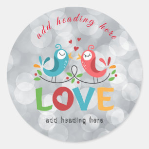Sticker rond Inséparables