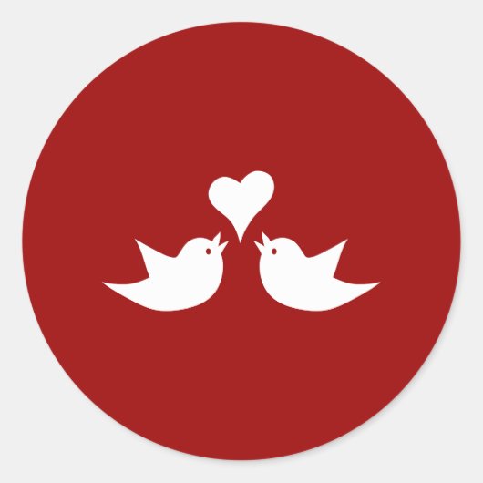 Sticker Rond Inséparables avec Mariage cardiaque (Devant)