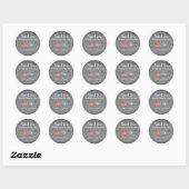 Sticker Rond Inséparables chalkboard Mariage Merci Favor (Feuille)