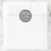 Sticker Rond Inséparables chalkboard Mariage Merci Favor (Sac)