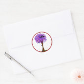 Sticker Rond Inséparables dans un arbre de coeur - L'amour hive (Enveloppe)