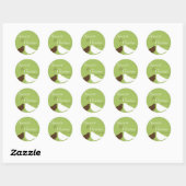 Sticker Rond Inséparables de couple vert mariage faveur phoque  (Feuille)