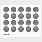 Sticker Rond Inséparables de Whimsical sur Chalkboard Mariage S (Feuille)