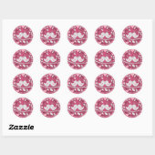 Sticker Rond Inséparables et coeurs Valentin ou Mariage (Feuille)