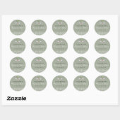 Sticker Rond Inséparables gris rose Doodle Wedding Favor Sticke (Feuille)