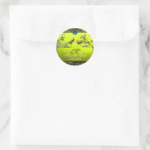 Sticker Rond INSÉPARABLES mariages MONOGRAM noir blanc jaune (Sac)