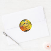 Sticker Rond INSÉPARABLES mariages MONOGRAM noir blanc rouge ja (Enveloppe)