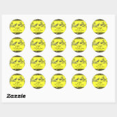 Sticker Rond INSÉPARABLES mariages MONOGRAM noir et blanc jaune (Feuille)