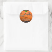 Sticker Rond INSÉPARABLES mariages MONOGRAM noir vert orange (Sac)