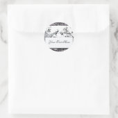 Sticker Rond INSÉPARABLES mariages, noir et blanc (Sac)